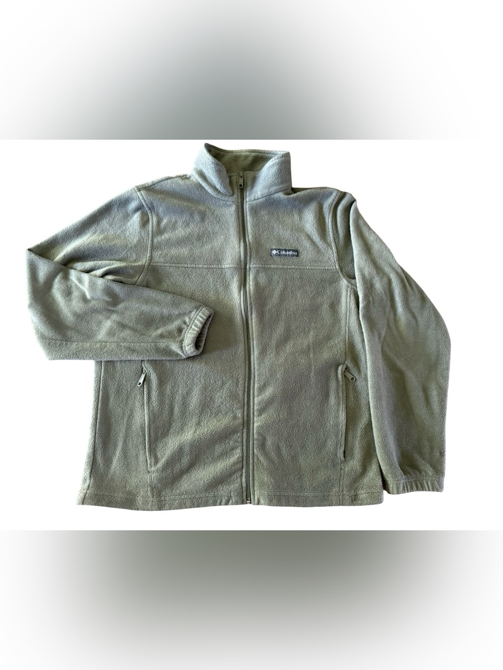 Columbia Sage Green Full Zip Fleece Jacket Mens Large
